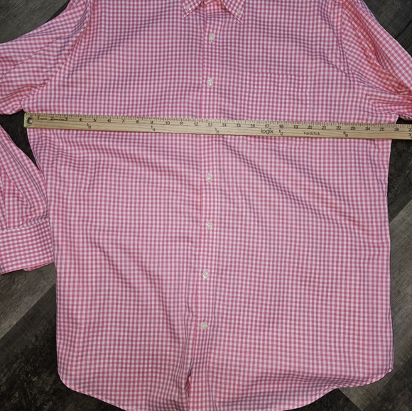 Peter Millar, Men's XL Pink Gingham Long Sleeve Button Down Shirt, NWOT - Picture 7 of 10